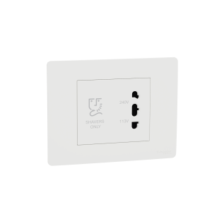 Shaver socket, Miluz ZeTa, 115/240V, horizontal, 3 module, white