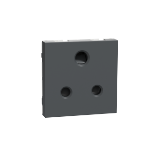 Socket outlet, Miluz ZeTa, 6A, 3 pin, 2P+E, with shutter, 2 module, anthracite