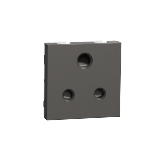Socket outlet, Miluz ZeTa, 6A, 3 pin, 2P+E, with shutter, 2 module, warm grey