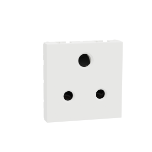 Socket outlet, Miluz ZeTa, 6A, 3 pin, 2P+E, with shutter, 2 module, white