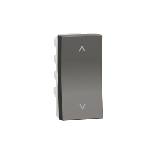Switch, Miluz ZeTa, 10A, 250V, 2 way, 1 module, warm grey