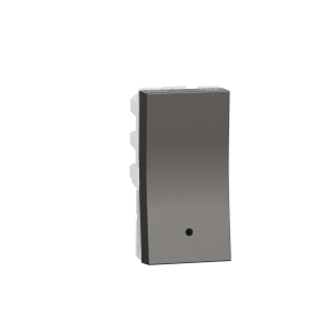 Switch, Miluz ZeTa, 16A, 1 way, 1 module, with indicator, warm grey