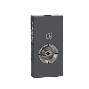 TV Socket, Miluz ZeTa, Co-axial, F connectors, 1 module, anthracite
