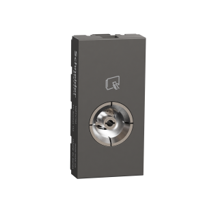 TV Socket, Miluz ZeTa, Co-axial, F connectors, 1 module, warm grey