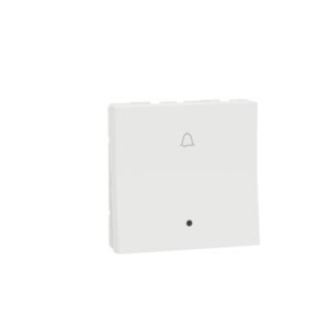 Bell Press Switch, Miluz Zeta, 6A, Indicator, 2 Module, White
