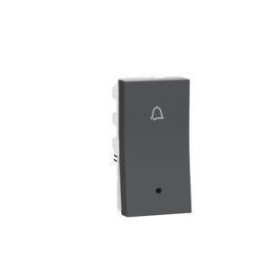 Bell Press Switch, Miluz Zeta, 6A, Indicator, 1 Module, Anthracite