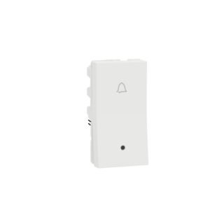 Bell Press Switch, Miluz Zeta, 6A, Indicator, 1 Module, White