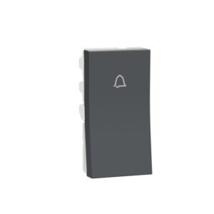 Bell Press Switch, Miluz Zeta, 6A, 1 Module, Anthracite