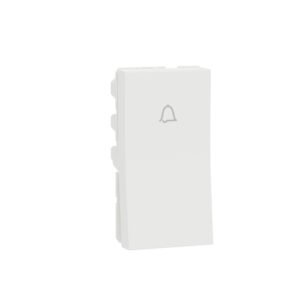 Bell Press Switch, Miluz Zeta, 6A, 1 Module, White