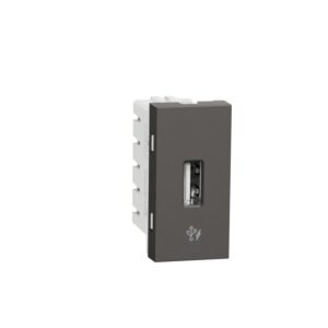 Usb Charger, Miluz Zeta, A Type, 100-240V, 2.1A, 10.5W, 1 Module, Warm Grey