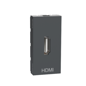 Hdmi Socket, Miluz Zeta, 1 Module, Preterminated, Anthracite