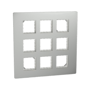 Cover Frame, Miluz Zeta, 18 Module, Silver Grey