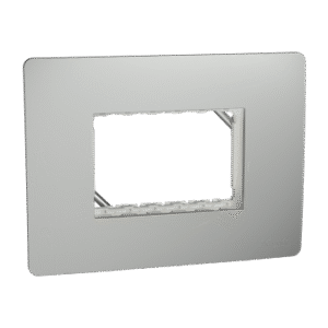 Cover Frame, Miluz Zeta, Unigrid, 3 Module, Silver Grey